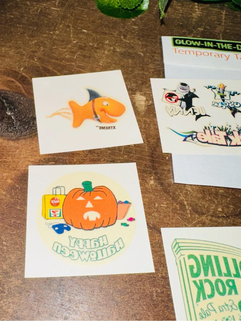Vintage Promotional Temporary Glow in the Dark Halloween Tattoo Pack
